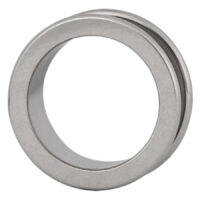 Silberner Flesh Tunnel 9,0 mm Silberner Flesh Tunnel aus Chirurgenstahl, 9,0 mm Größe, auf weißem Hintergrund