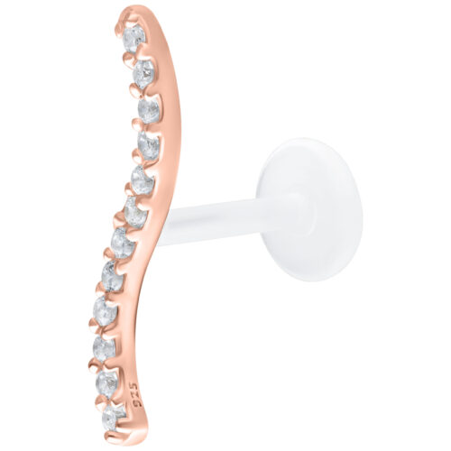 Long Crystal Line Push Fit Labret