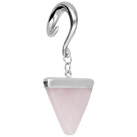 Rose Triangle Ohrgewicht Silberfarben Silberfarbenes Ohrgewicht in Dreiecksform mit Haken und Kette