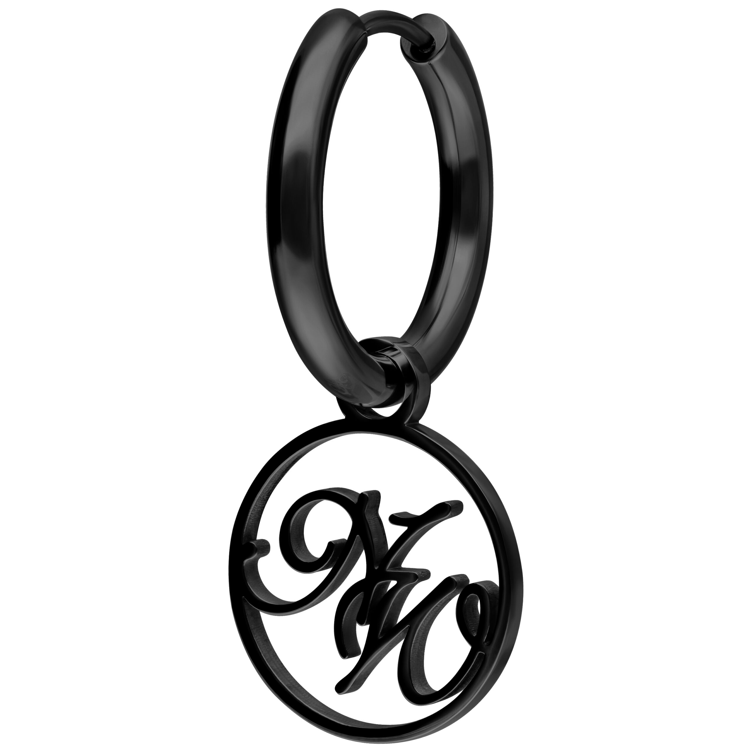 Nightwish Kleine Creolen Schwarz Metall Schwarze Creolen mit Nightwish-Logo auf weißem Hintergrund