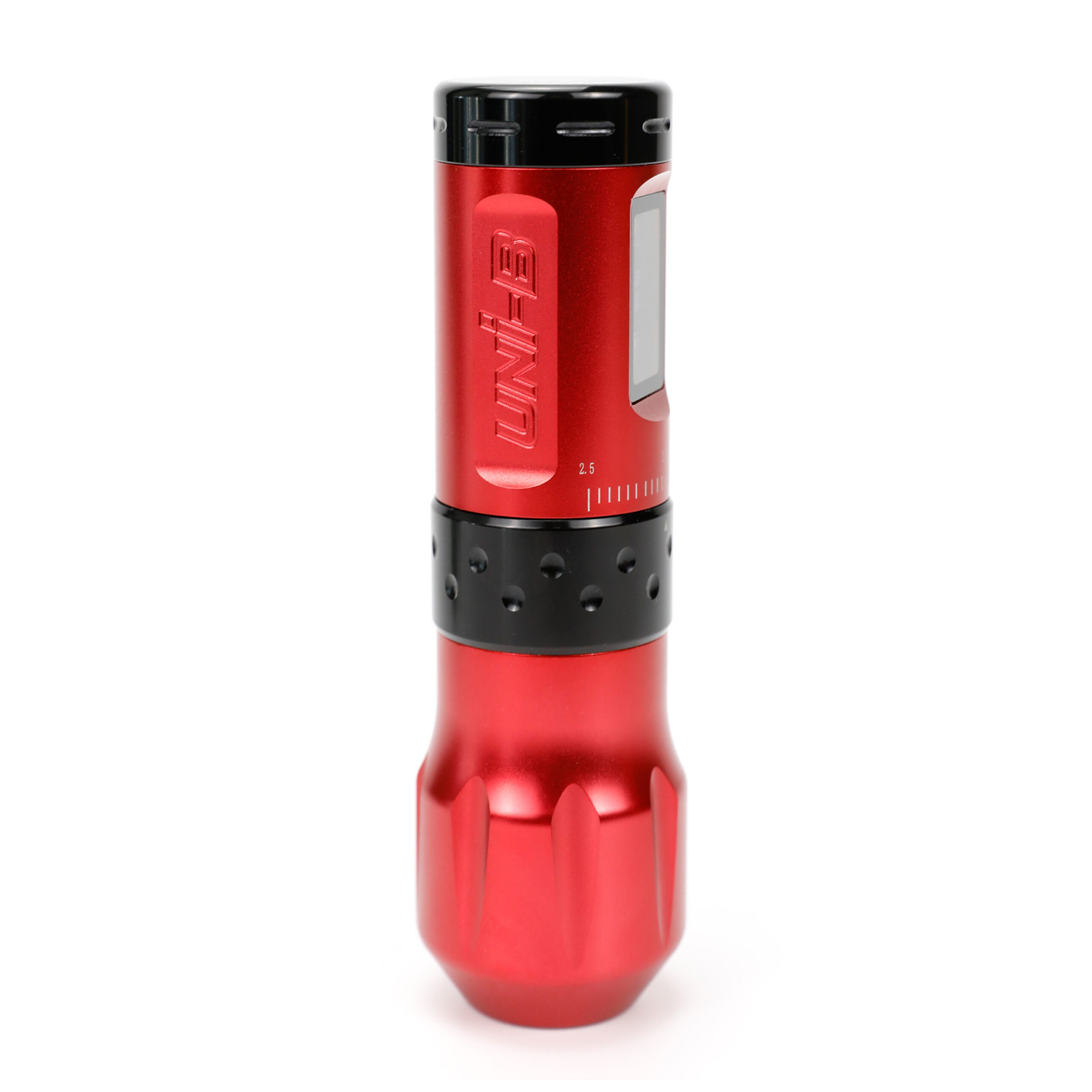 Rote Wireless Pen Maschine mit 38 mm Griff Rote Wireless Pen Maschine mit schwarzem Griff auf weißem Hintergrund