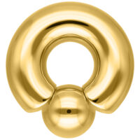 Goldener Monster Screw In Ring, 12 mm Stärke Goldener Monster Screw In Ring mit 12 mm Stärke und 19 mm Innendurchmesser auf weißem Hintergrund