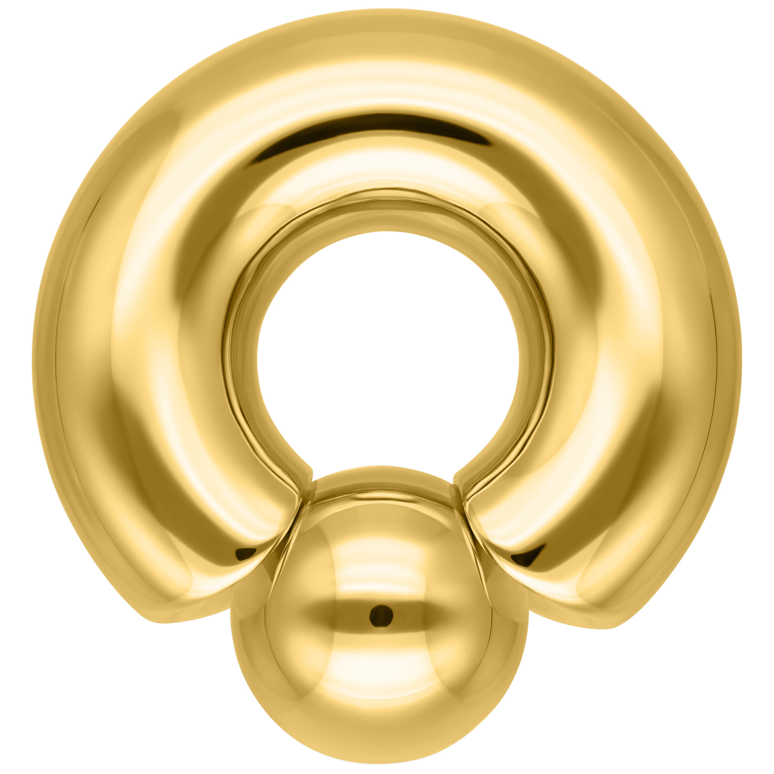 Goldener Monster Screw In Ring, 12 mm Stärke Goldener Monster Screw In Ring mit 12 mm Stärke und 19 mm Innendurchmesser auf weißem Hintergrund