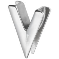 Verena Venus V-Earsaddle in Silber Silbernes V-förmiges Earsaddle mit glänzender Oberfläche auf weißem Hintergrund