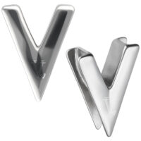 Verena Venus V Earsaddles in Silber Silberne Verena Venus V Earsaddles auf weißem Hintergrund