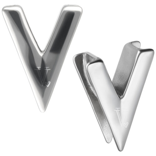 Silberne Verena Venus V Earsaddles auf weißem Hintergrund