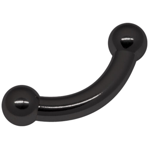 Schwarzes Prince Bananabell Piercing mit 4mm Stärke und 12mm Länge auf weißem Hintergrund