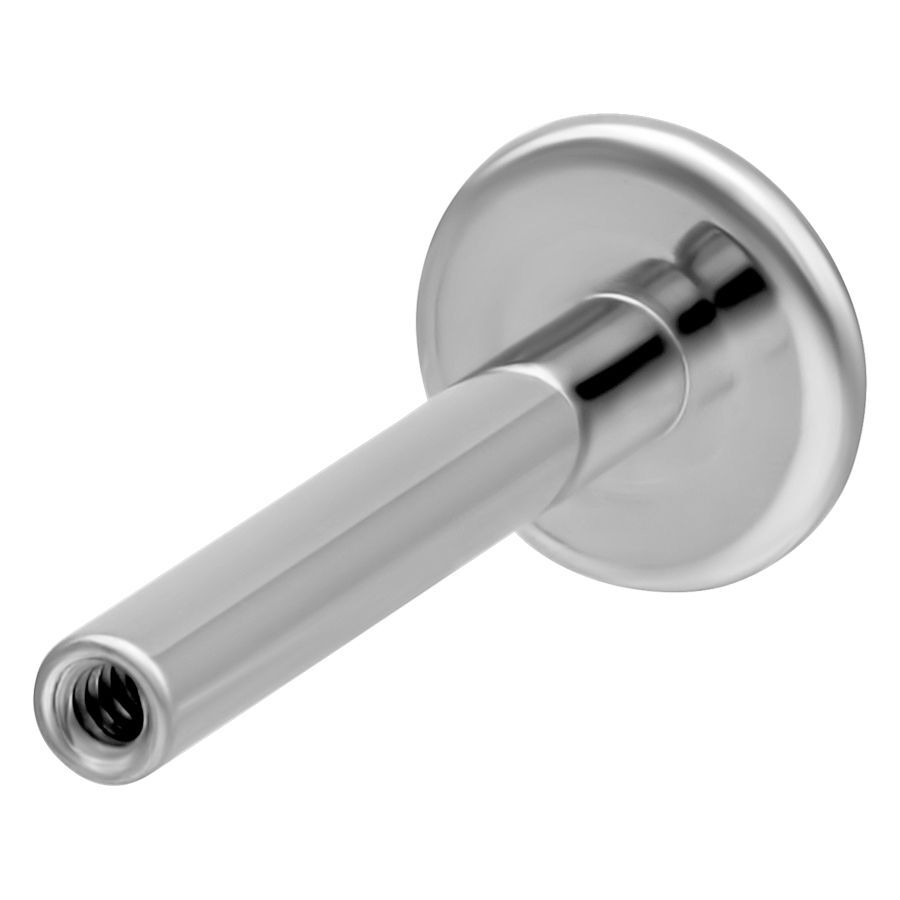 Titan Labret Innengewinde in Silber Silberner Titan Labret mit Innengewinde auf weißem Hintergrund