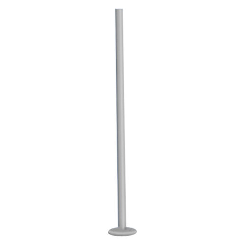 Silberner langer Bioplast Stab mit 1,6 mm Stärke und 45 mm Länge auf weißem Hintergrund