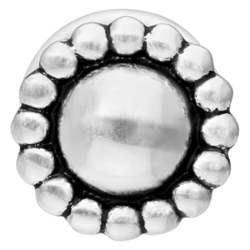Silbernes Push-Fit Labret mit runder Platte und Kugeldesign