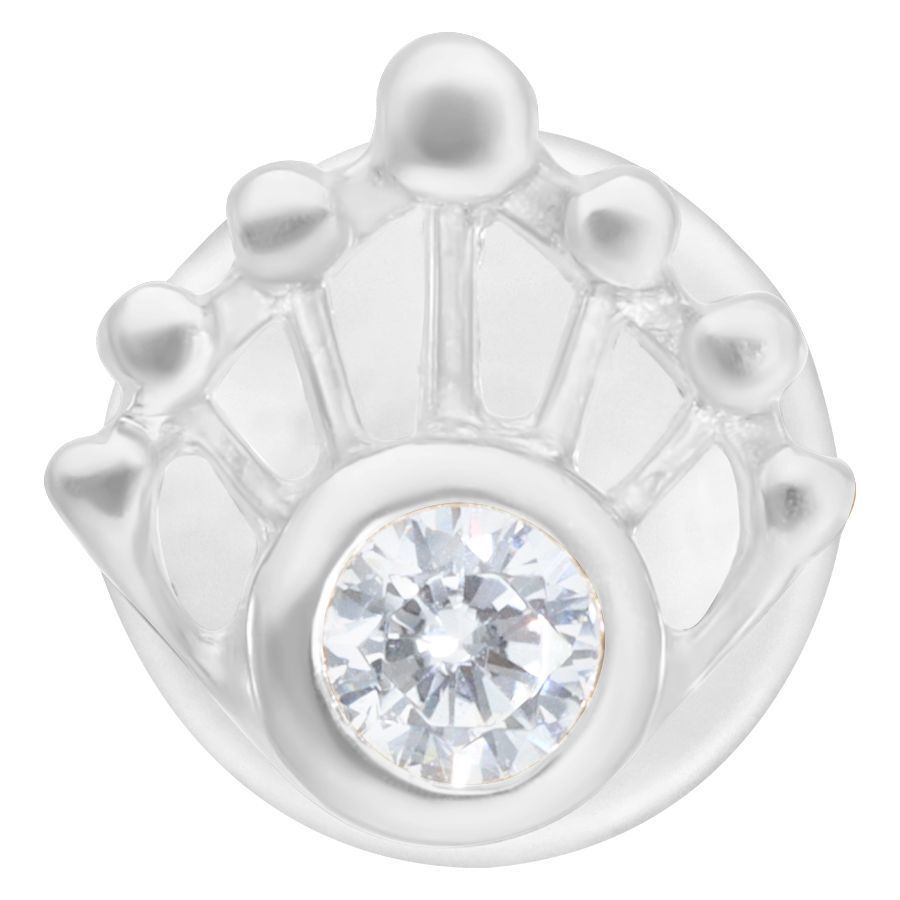 Silberner Mermaid Push-Fit Labret mit Kristall Silberner Push-Fit Labret mit klarem Kristall, Studiohintergrund
