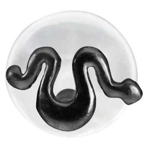 Schwarzes Snake Push-Fit Labret aus Bioplast auf weißem Hintergrund