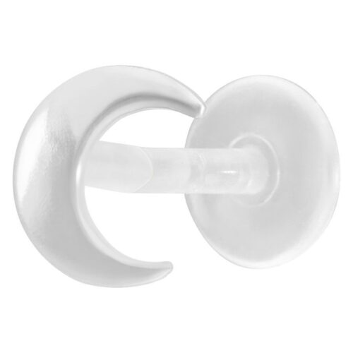 Silberfarbener Moon Labret aus Bioplast mit Push-Fit Verschluss