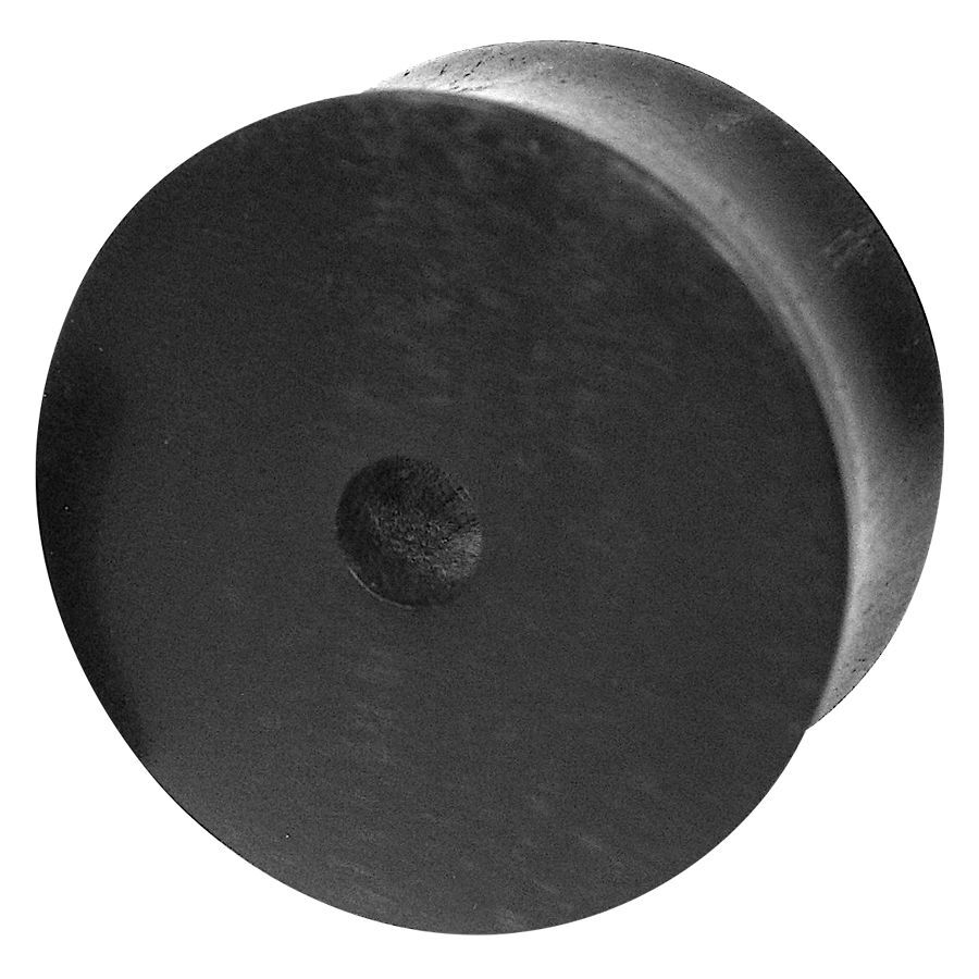 Flacher Ebenholz Plug für Ohrringe Runder flacher Ebenholz Plug auf weißem Hintergrund