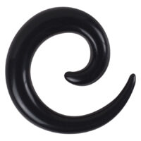 Schwarze Acryl Dehnspirale 5,0 mm Schwarze Acryl Dehnspirale, 5,0 mm, auf weißem Hintergrund