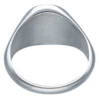 Silberner Gravierbarer Basic Ring Silberner Ring aus Chirurgenstahl 316L auf weißem Hintergrund