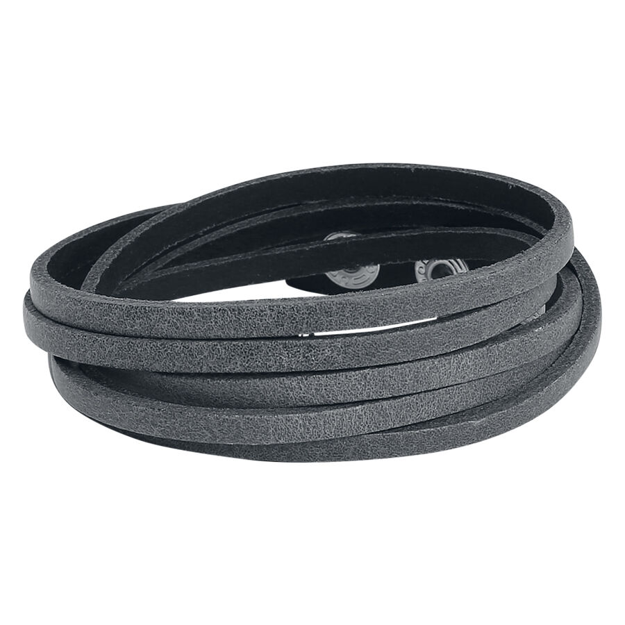 Schwarzes Lederarmband Wildcat Design Schwarzes unisex Lederarmband von Wildcat auf weißem Hintergrund