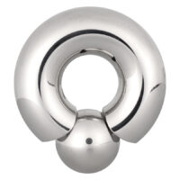Monster Screw In Ring aus Chirurgenstahl Silberner Monster Screw In Ring aus Chirurgenstahl mit Kugelverschluss auf weißem Hintergrund