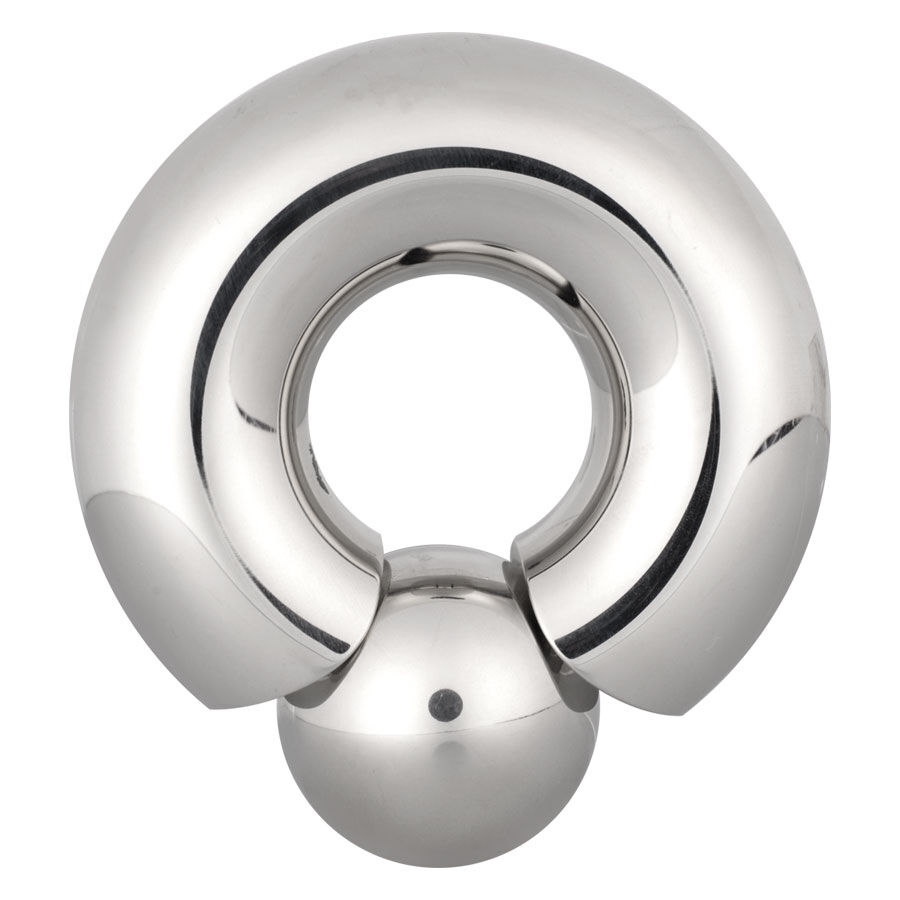 Monster Screw In Ring aus Chirurgenstahl Silberner Monster Screw In Ring aus Chirurgenstahl mit Kugelverschluss auf weißem Hintergrund