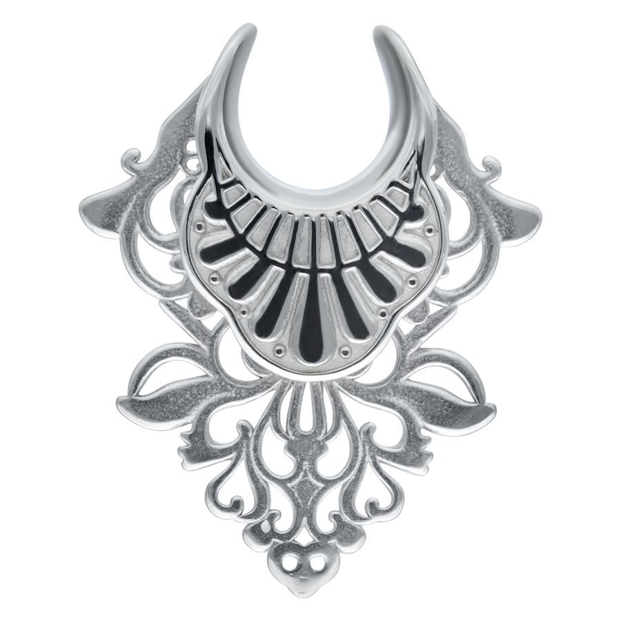 Barocke Ear Saddles in Silber, Filigran Filigrane barocke Ear Saddles aus silbernem Chirurgenstahl
