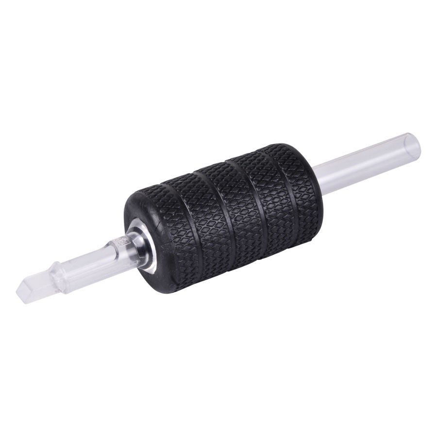 Soft Riffle Gummigriff Schwarz 17 Nadeln Schwarzes Soft Riffle Gummigriff mit 17 Nadeln auf weißem Hintergrund