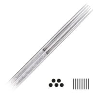 Magnum Long Taper Tattoonadeln 20 Stk Silberne Tattoonadeln aus Chirurgenstahl 316L auf weißem Hintergrund
