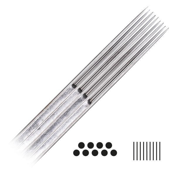 Magnum Long Taper Tattoonadeln im Set Magnum Long Taper Tattoonadeln aus Chirurgenstahl auf weißem Hintergrund