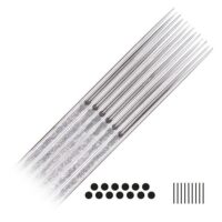 Magnum Long Taper Tattoonadeln 20 Stk Silberne Magnum Long Taper Tattoonadeln auf weißem Hintergrund