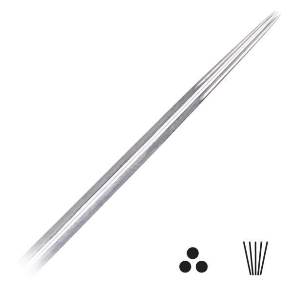 Runde Liner Lang Taper Tattoo Nadeln Packung Naheaufnahme von runden Liner Lang Taper Nadeln aus Chirurgenstahl auf weißem Hintergrund