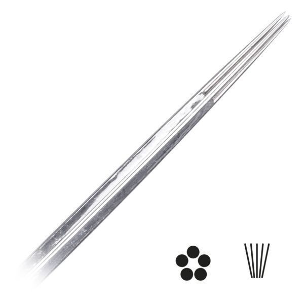 Runde Liner Long Taper Tattoonadeln 50 Stk Naheaufnahme von runden Liner Long Taper Tattoonadeln auf weißem Hintergrund