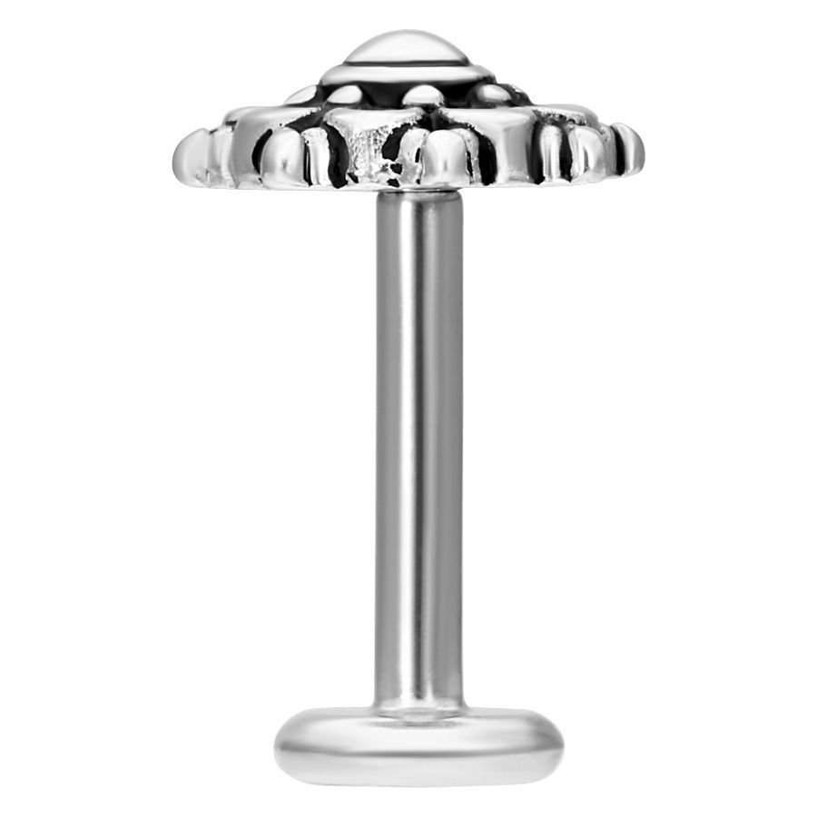 Silberner Mandala Labret Piercing Mandala Labret