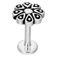 Blossom Labret aus Chirurgenstahl in Silber Blossom Labret