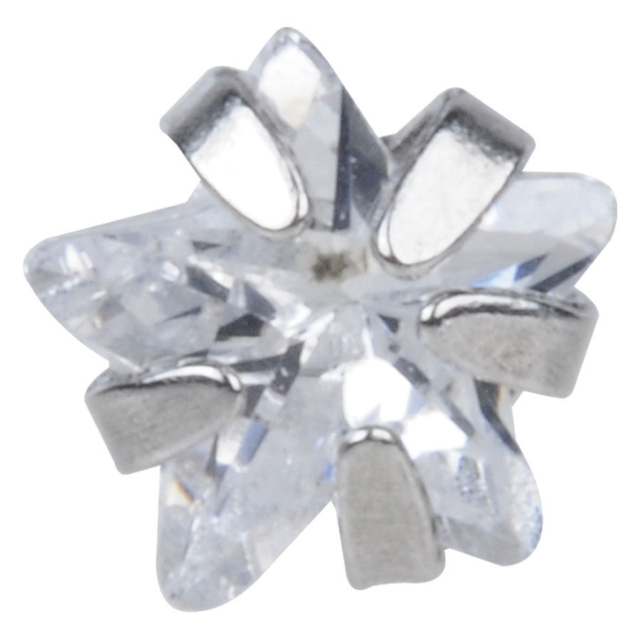 Steel Basicline® Internally Threaded Jewelled Labret Star Stone Steel Basicline® Internally Threaded Jewelled Labret Star Stone