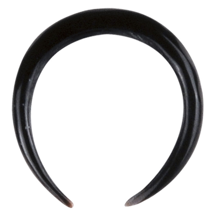 Horn Sichel Piercing in Schwarz Schwarzes Horn Sichel Piercing auf weißem Hintergrund