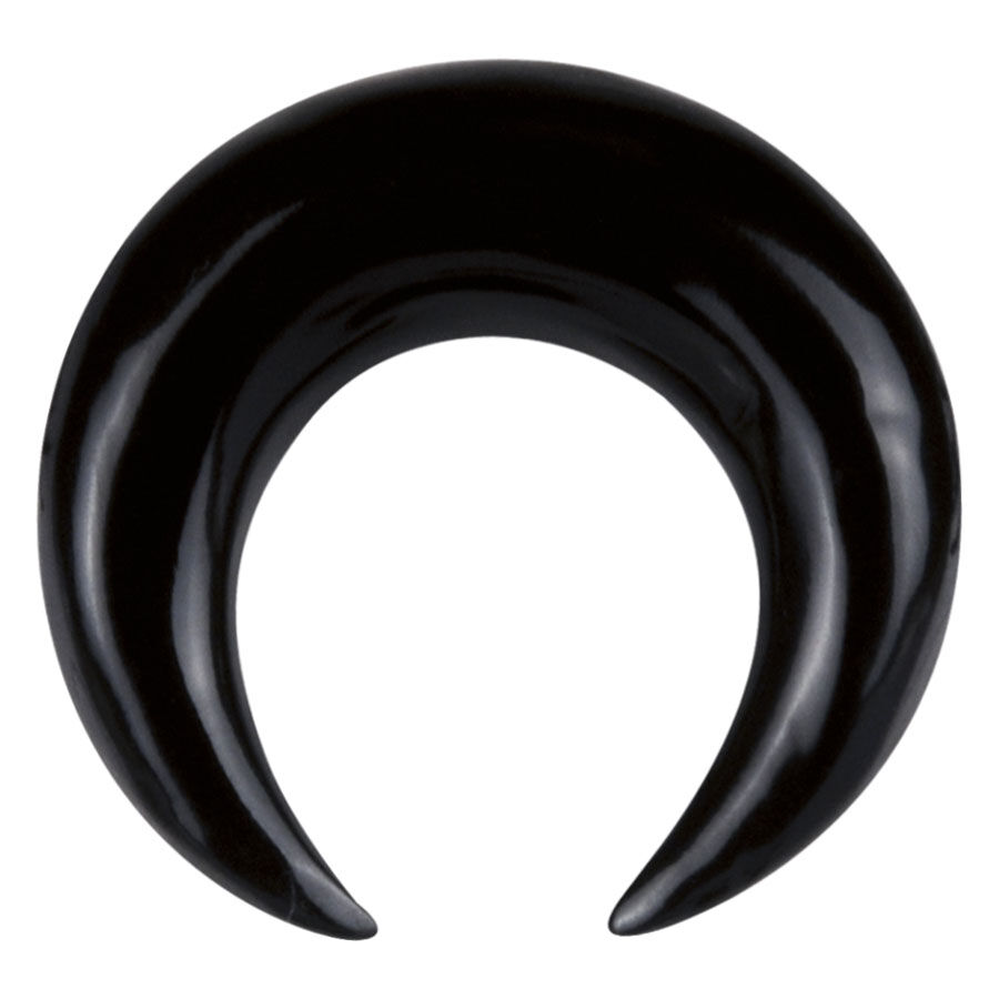 Schwarze Hornsichel Piercing, unisex Schwarzes Hornsichel Piercing auf weißem Hintergrund, unisex