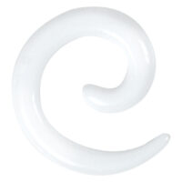Weiße Acryl Dehnspirale von Wildcat Weiße Acryl Dehnspirale auf neutralem Hintergrund in Spiralform