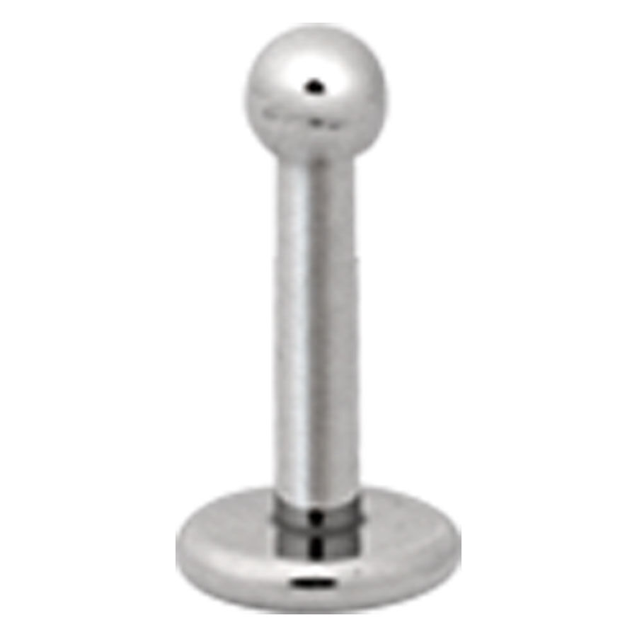 Silbernes Titan Caviar Labret Piercing Silbernes Labret Piercing aus Titan mit Außengewinde vor weißem Hintergrund