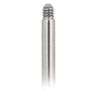 Micro Titan Labret mit Außengewinde, Silber Silbernes Labret aus Titan mit Außengewinde auf weißem Hintergrund