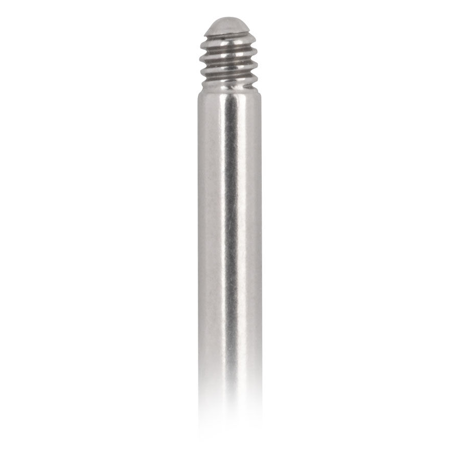 Micro Titan Labret mit Außengewinde, Silber Silbernes Labret aus Titan mit Außengewinde auf weißem Hintergrund
