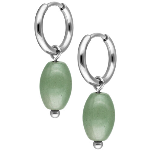 Little Gemstone Drop Hoops (Pair)