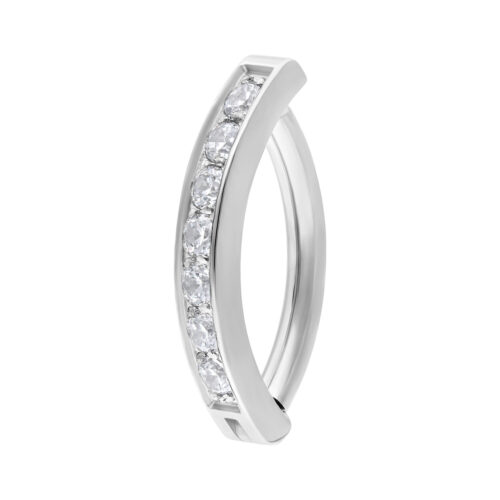 Crystal Belly Arch Clicker - Silvercoloured Metal