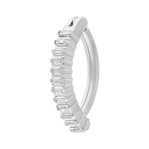 Square Crystal Belly Arch Clicker