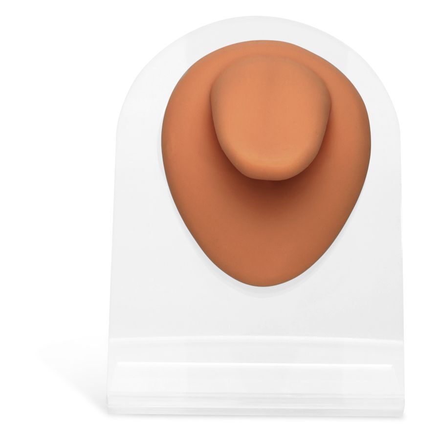 Body Bit Tongue - Braun, Silikon Display Braunes Body Bit Tongue aus Silikon auf transparentem Display.