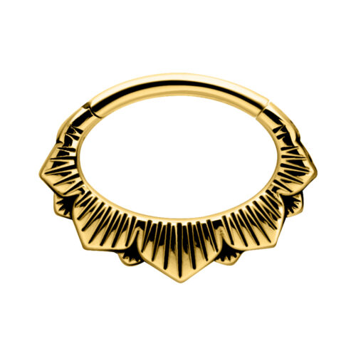 Hinged Floral Clicker<!--5f648edc85804--> - Golden Metal