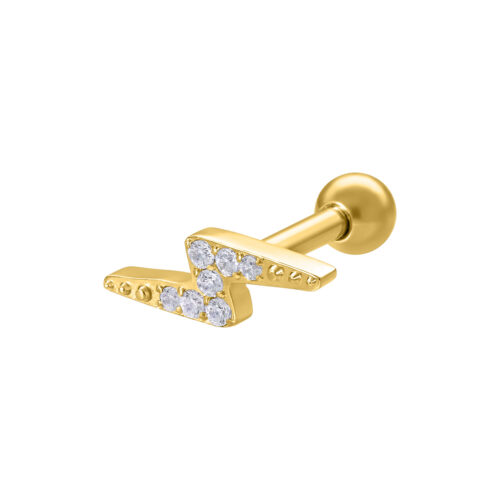 Crystal Flashlight Earbarbell - Golden Metal
