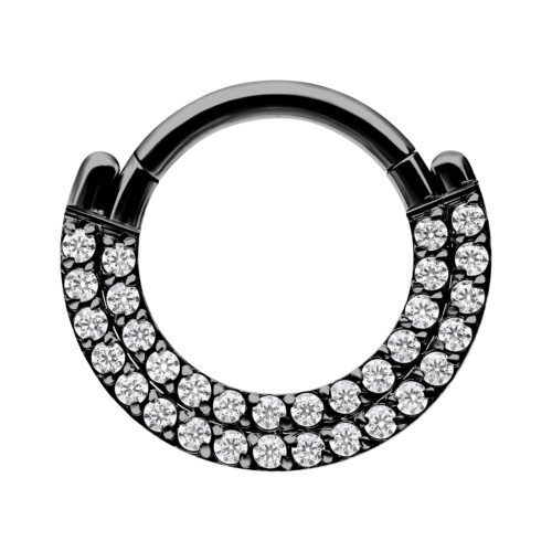 Double Crystal Row Clicker - Black Metal
