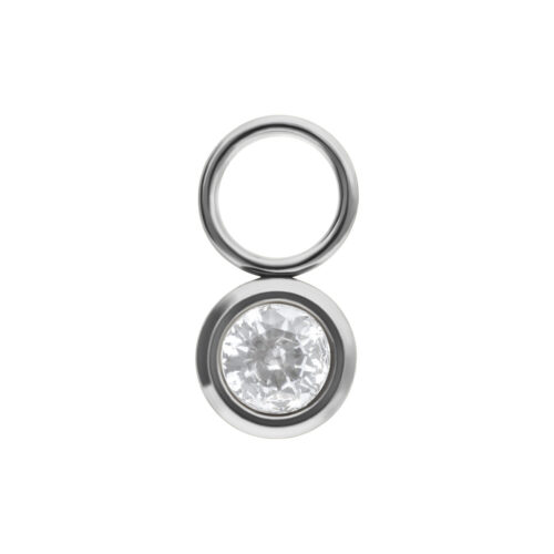 Round Crystal Pendant - Silvercoloured Metal