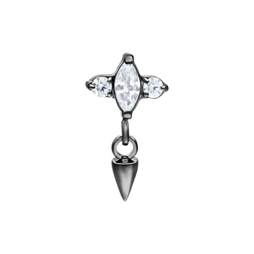 Push Fit Crystal Spike Attachment - Black Metal
