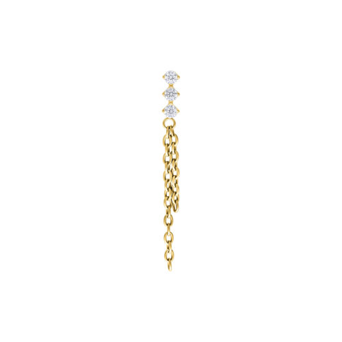 Push Fit Dangling Crystal Chains Attachment - Golden Metal