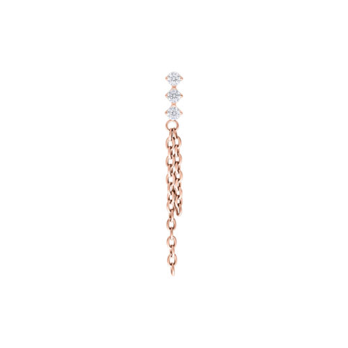 Push Fit Dangling Crystal Chains Attachment - Rosegold